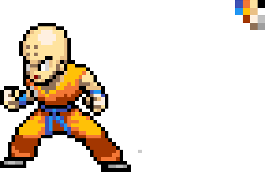 Pixel Art Krillin Stance PNG