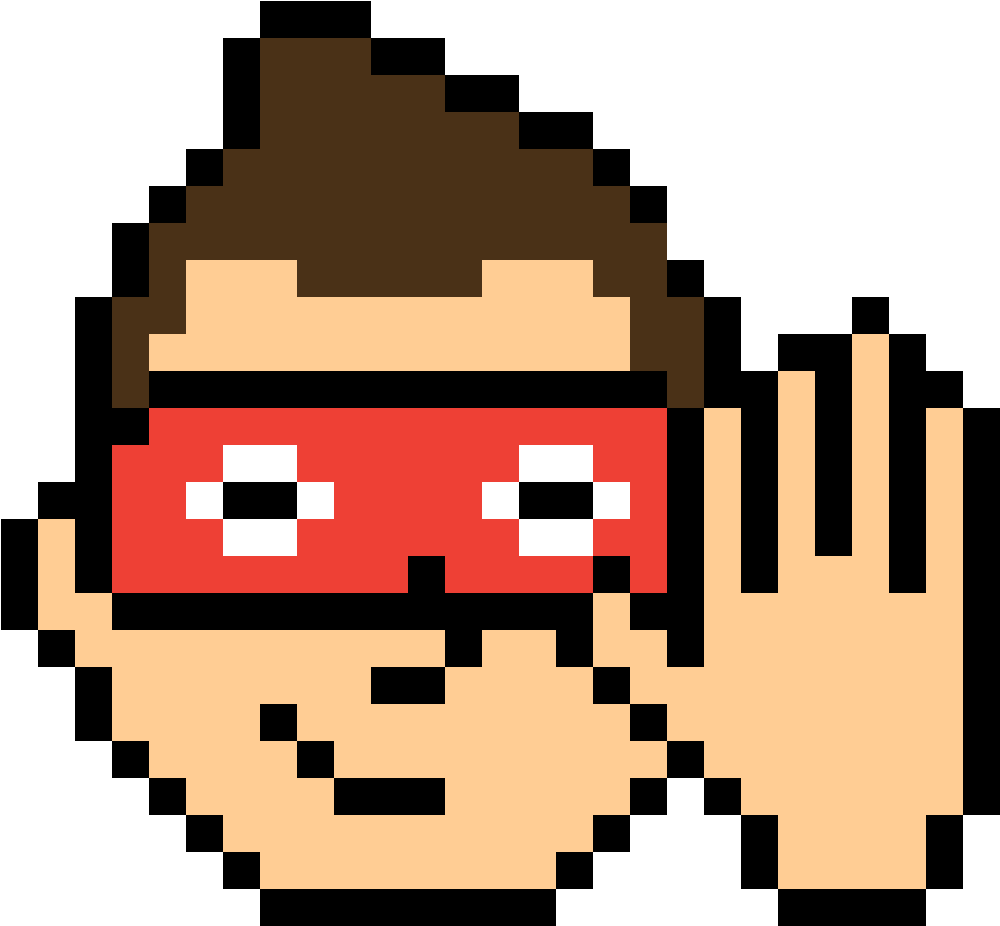 Pixel Art Listening Gesture PNG