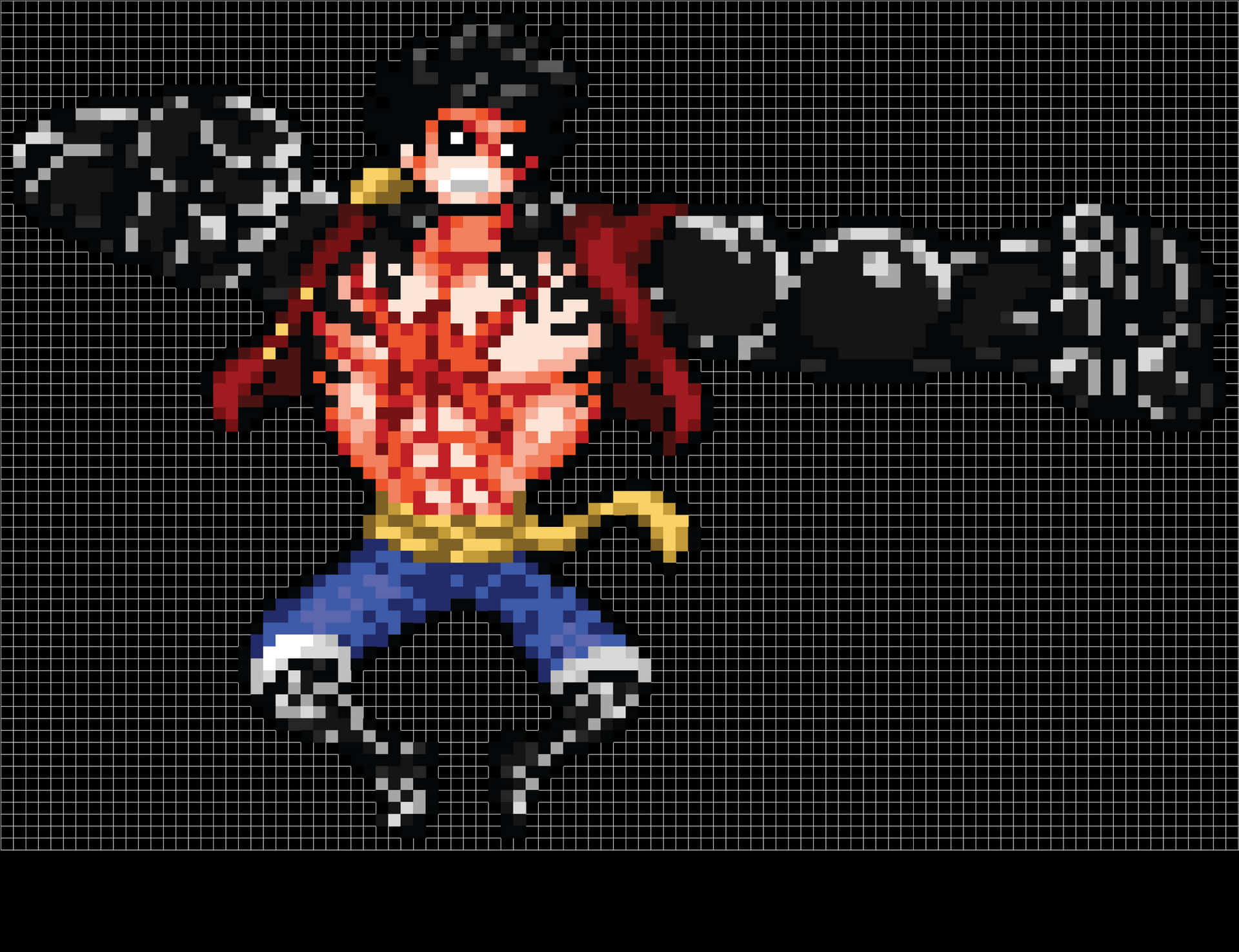 Pixel Art Luffy One Piece PNG