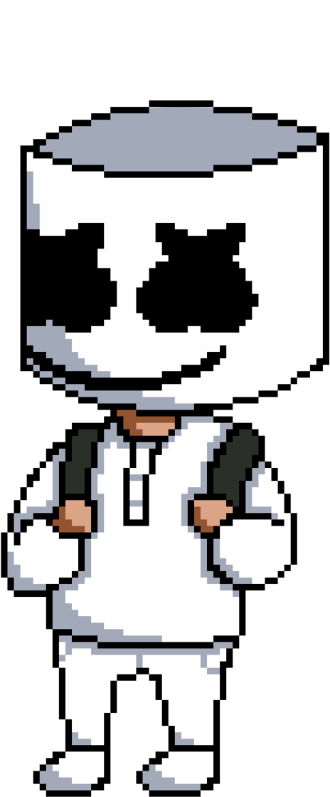 Pixel Art Marshmello D J PNG