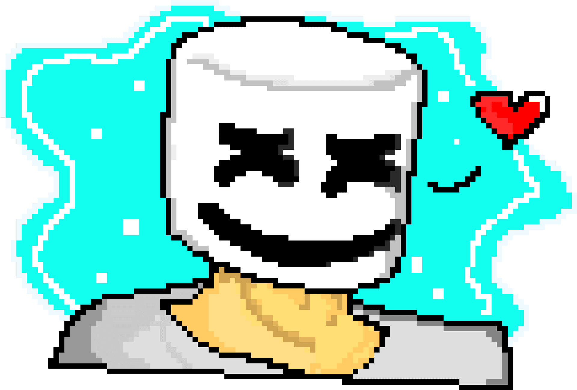 Pixel Art Marshmello Smile PNG