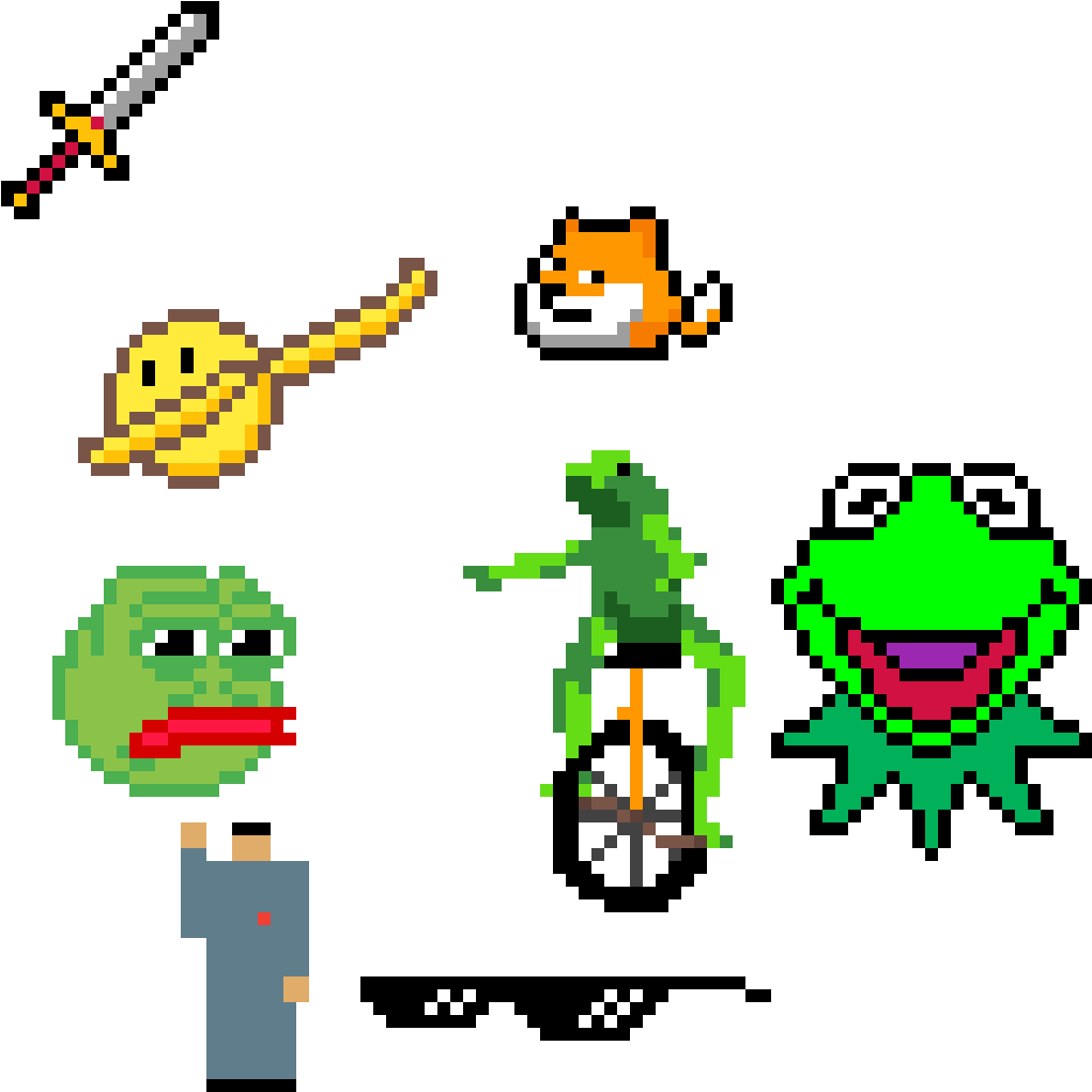 Pixel Art Meme Characters Compilation PNG