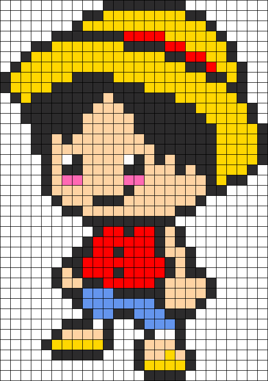 Pixel Art Monkey D Luffy PNG