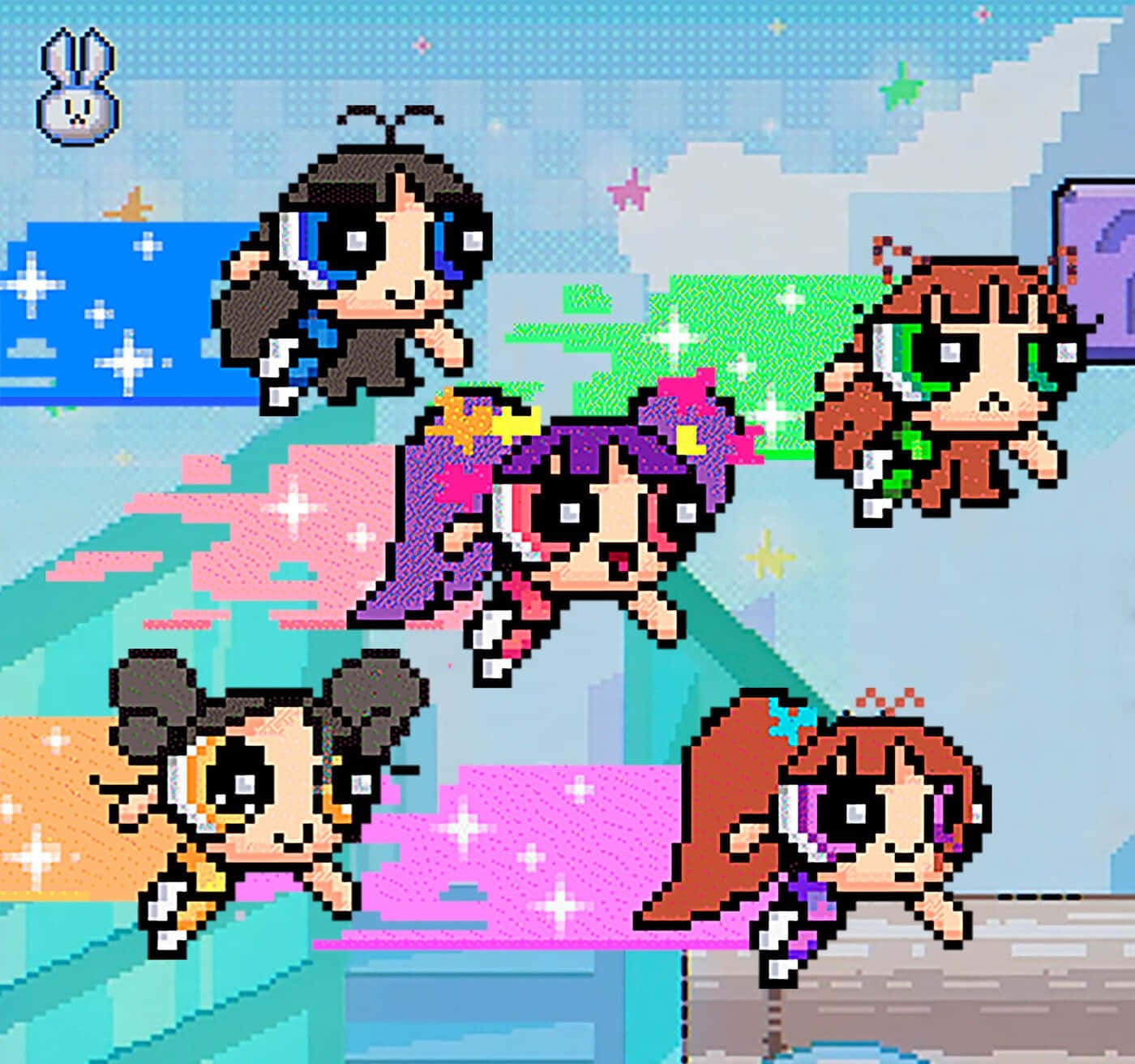 Pixel Art New Jeans Members Wallpaper