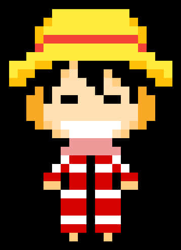 Pixel Art One Piece Character PNG