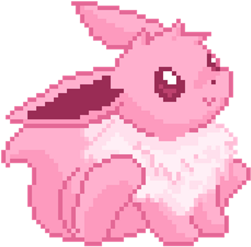 Pixel Art Pink Creature PNG