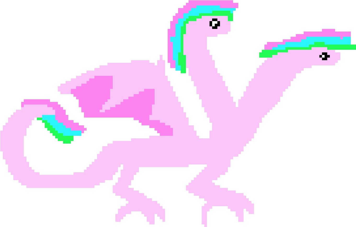 Pixel Art Pink Hydra PNG