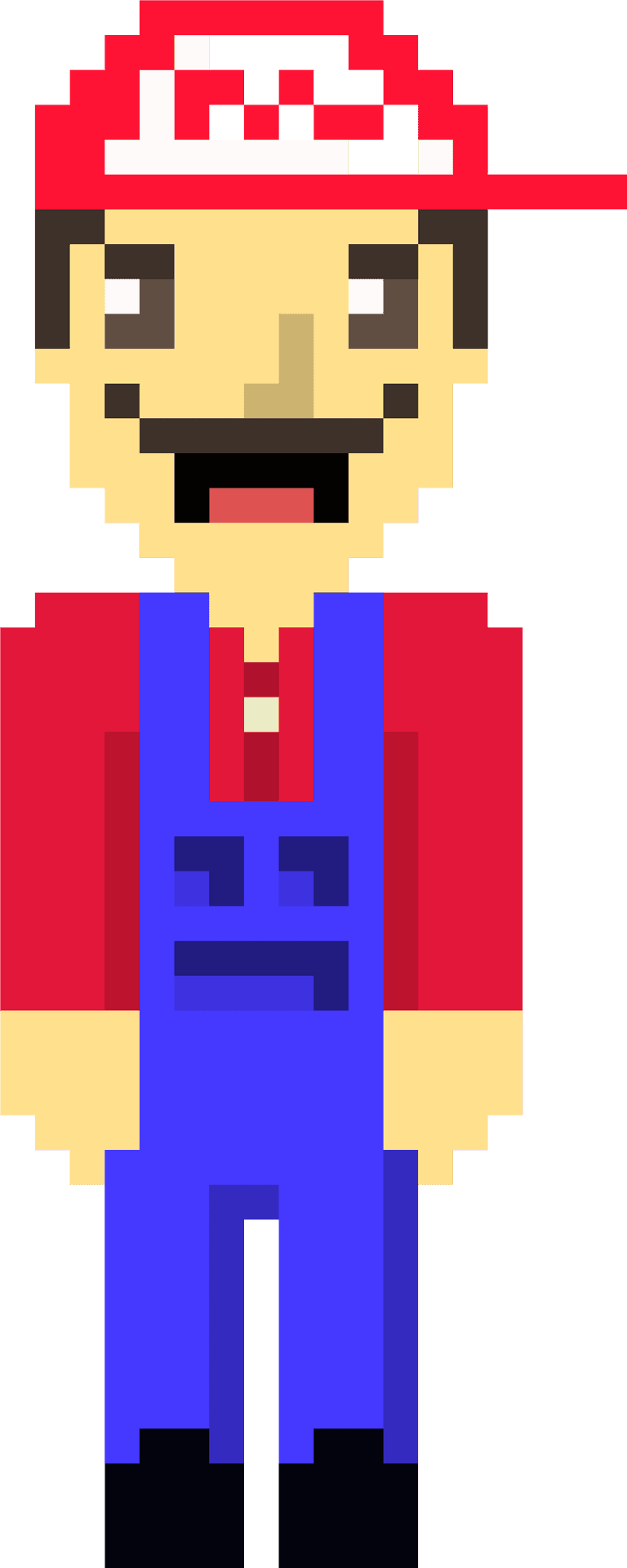 Pixel Art Plumber Hero PNG