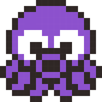 Pixel Art Purple Creature PNG
