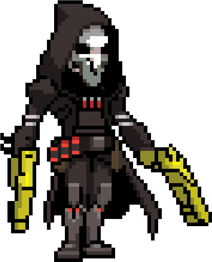 Pixel Art Reaperwith Scythes PNG