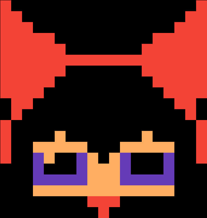 Pixel Art Red Bow Glasses PNG