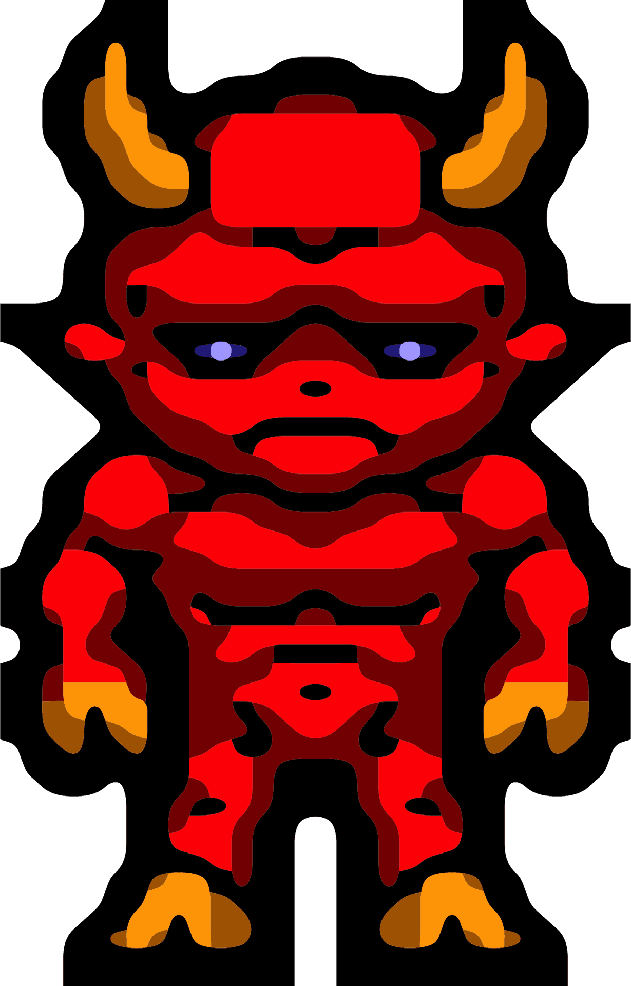 Pixel Art Red Demon PNG