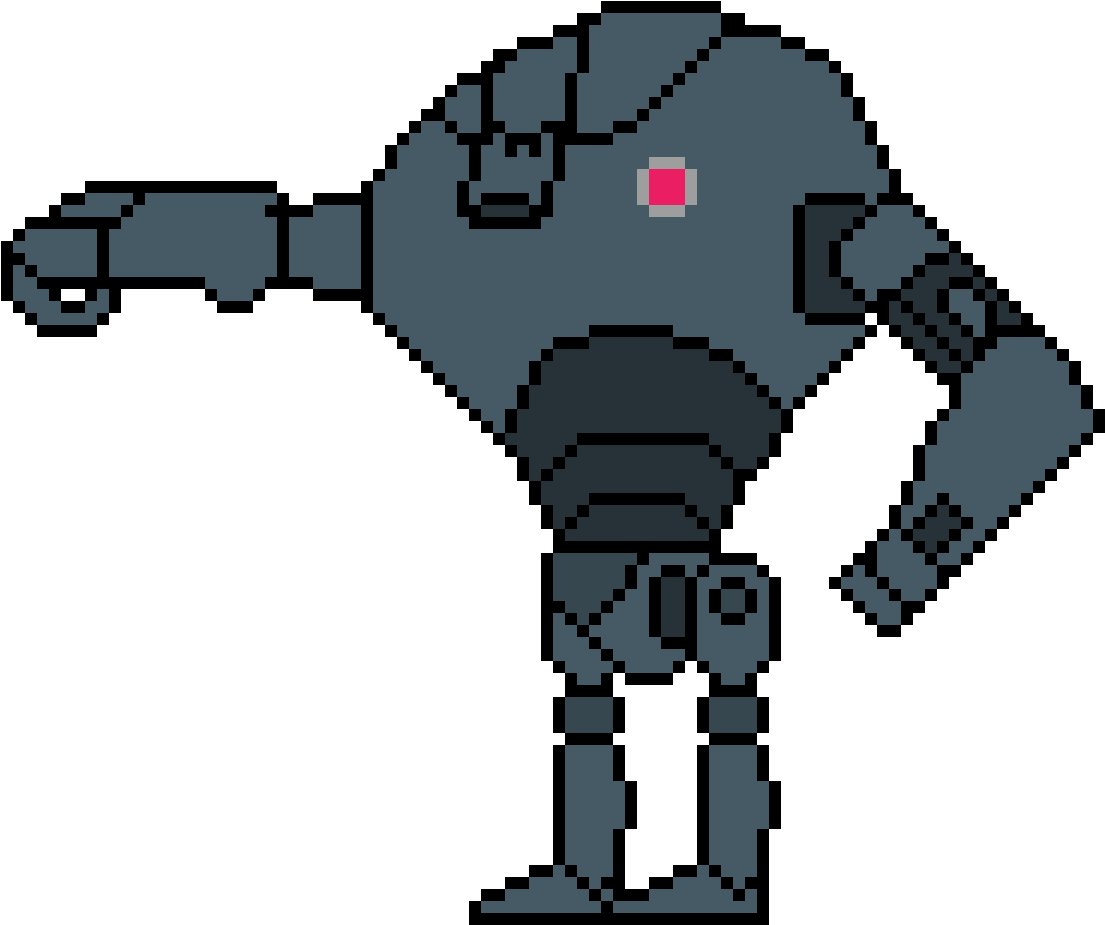 Pixel Art Robot Standing PNG