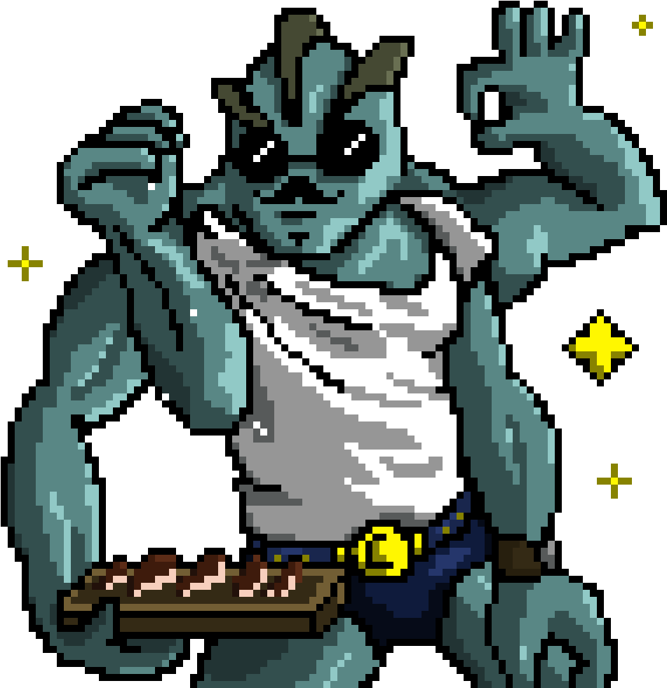 Pixel Art Salt Bae Creature PNG