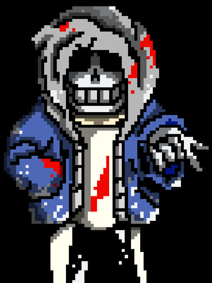 Pixel Art Sans Undertale Character PNG