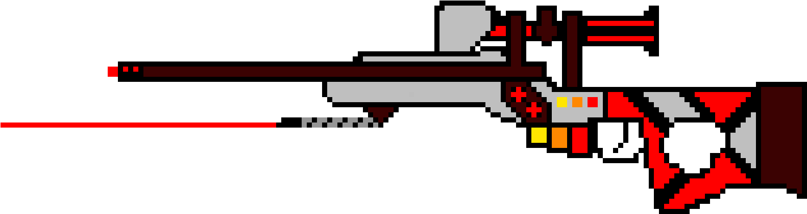 Pixel Art Sniper Rifle Firing PNG