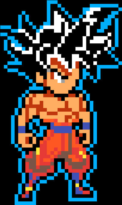 Pixel Art Ultra Instinct Goku PNG