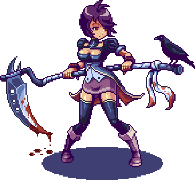 Pixel Art Warriorwith Halberdand Raven PNG
