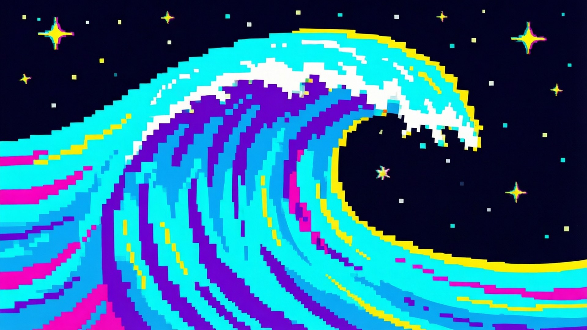 Pixel Art Wave Achtergronden