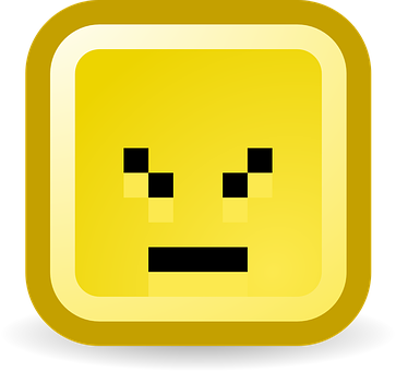Pixel Art Yellow Face Icon PNG