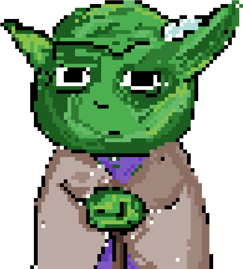 Pixel Art Yoda Portrait PNG