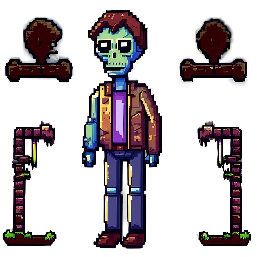 Download Pixel Art Zombie Png Sls7 | Wallpapers.com