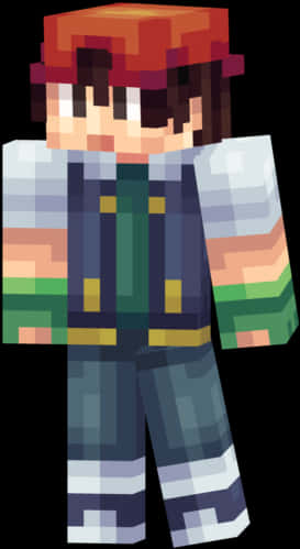 Pixel Ash Ketchum Character PNG