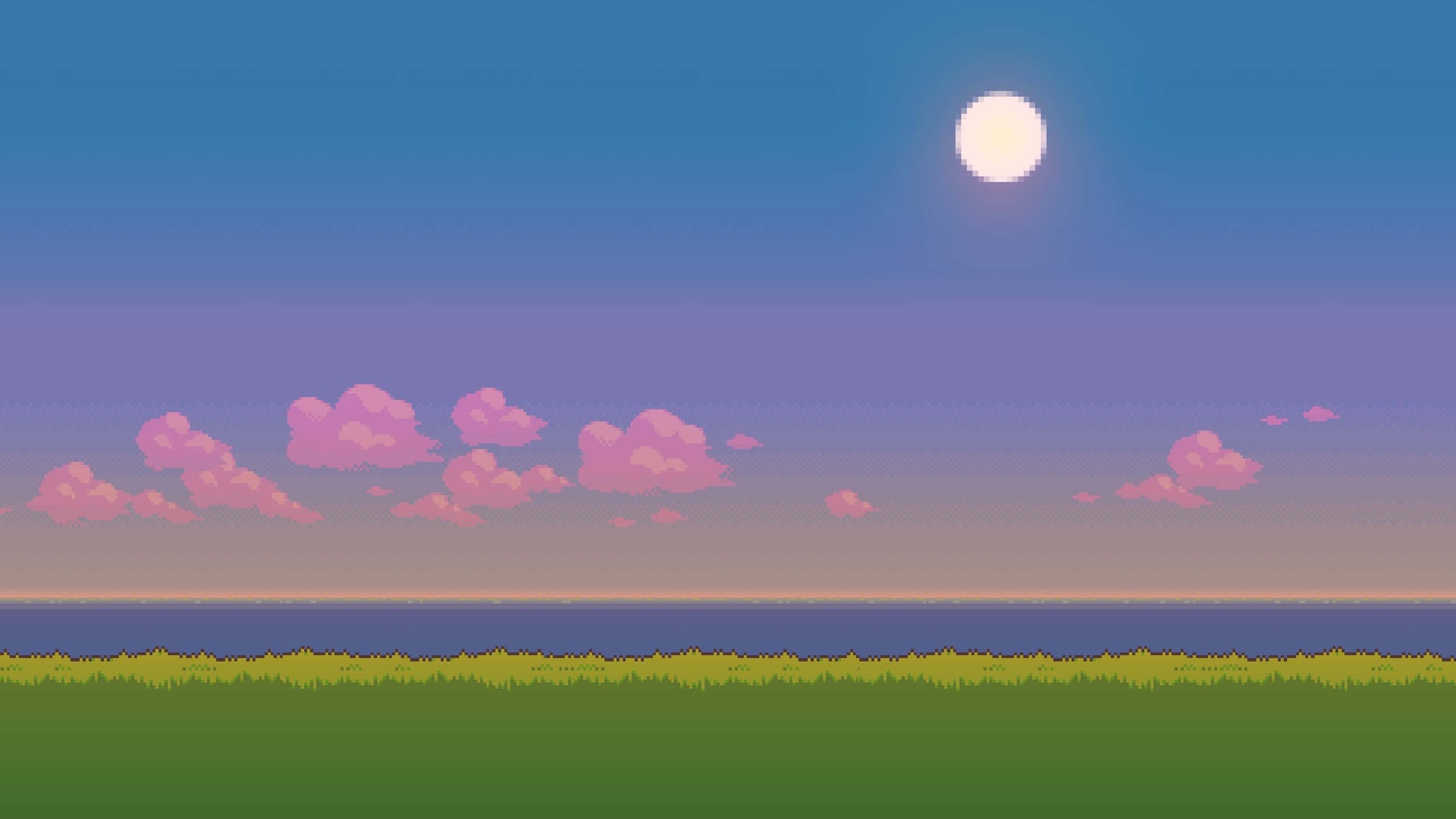 Einabstrakter, Pixelierter Hintergrund Mit Schattierungen Von Pink, Blau Und Gelb.