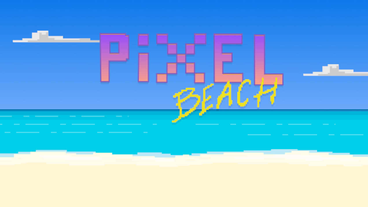 Taen Paus Och Koppla Av På Den Fantastiska Pixel Beach! Wallpaper