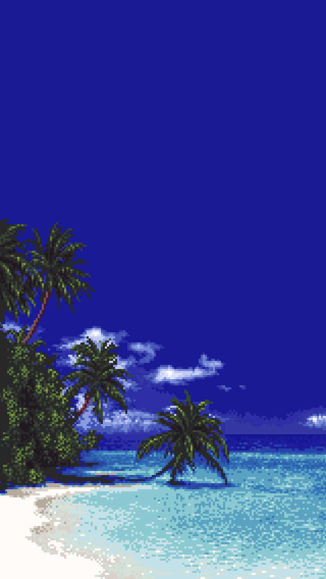 Entdeckensie Die Wunder Eines Pixel Strandurlaubs. Wallpaper