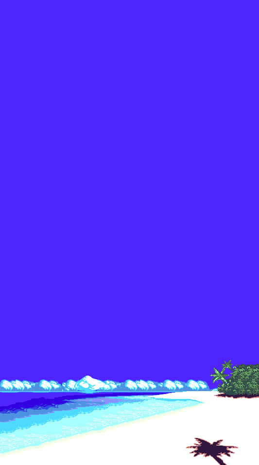 Unaplaya De Arena Perfecta Rodeada De Un Océano Cristalino De Color Azul Celeste. Fondo de pantalla