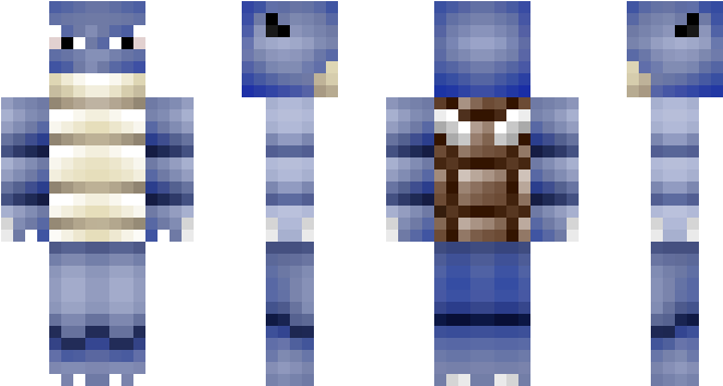 Pixel Blastoise Minecraft Skin PNG