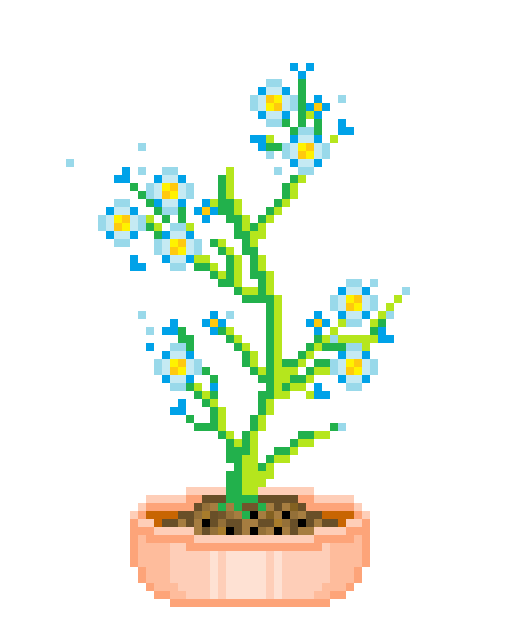 Pixel Flower Pot PNG