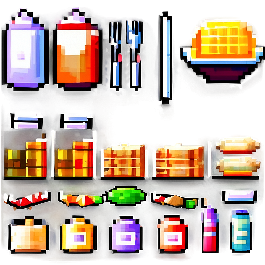 Pixel Food Icons Set Png 06112024 PNG