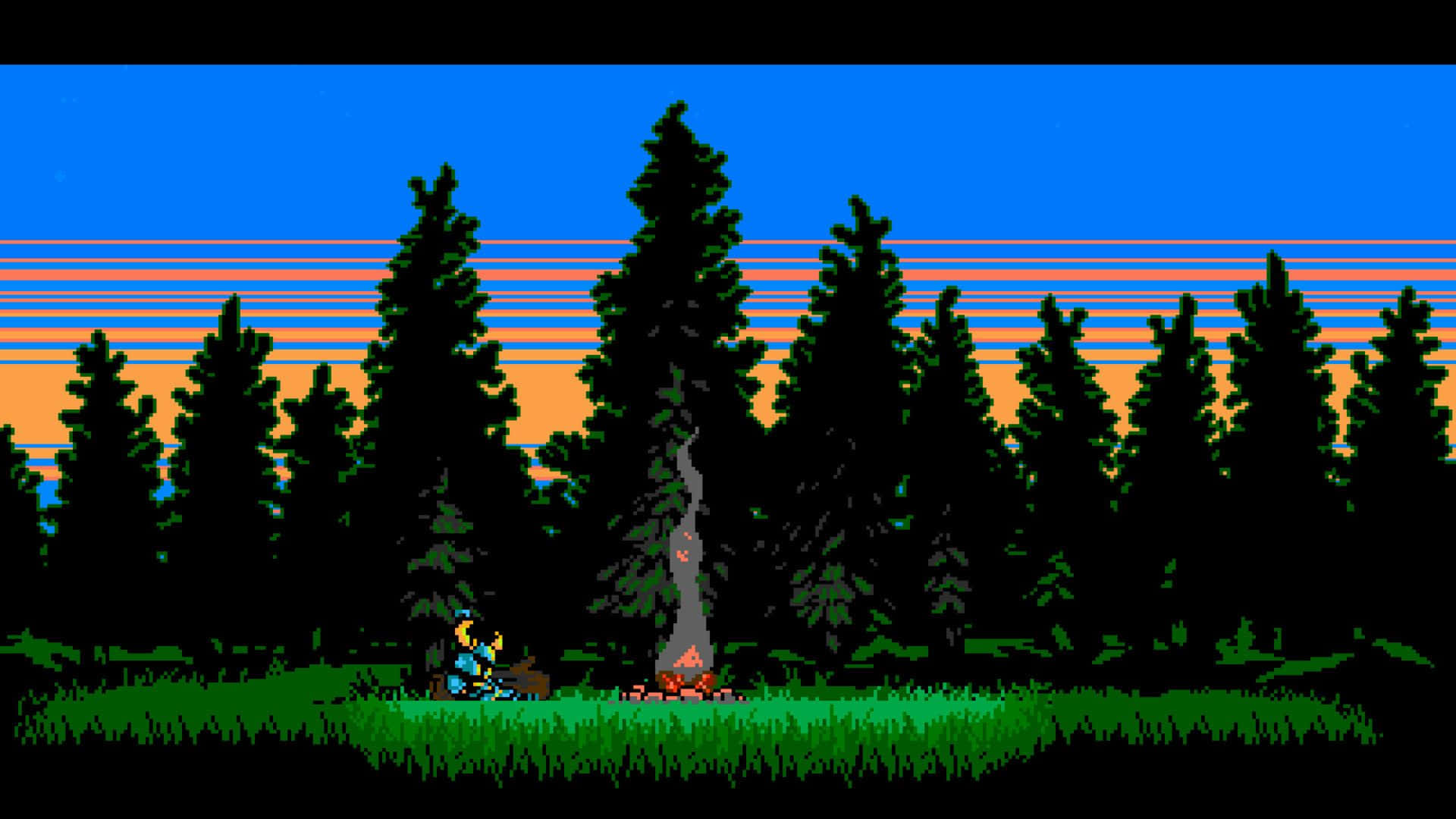 A Screenshot Of A Game With A Man In The Forest