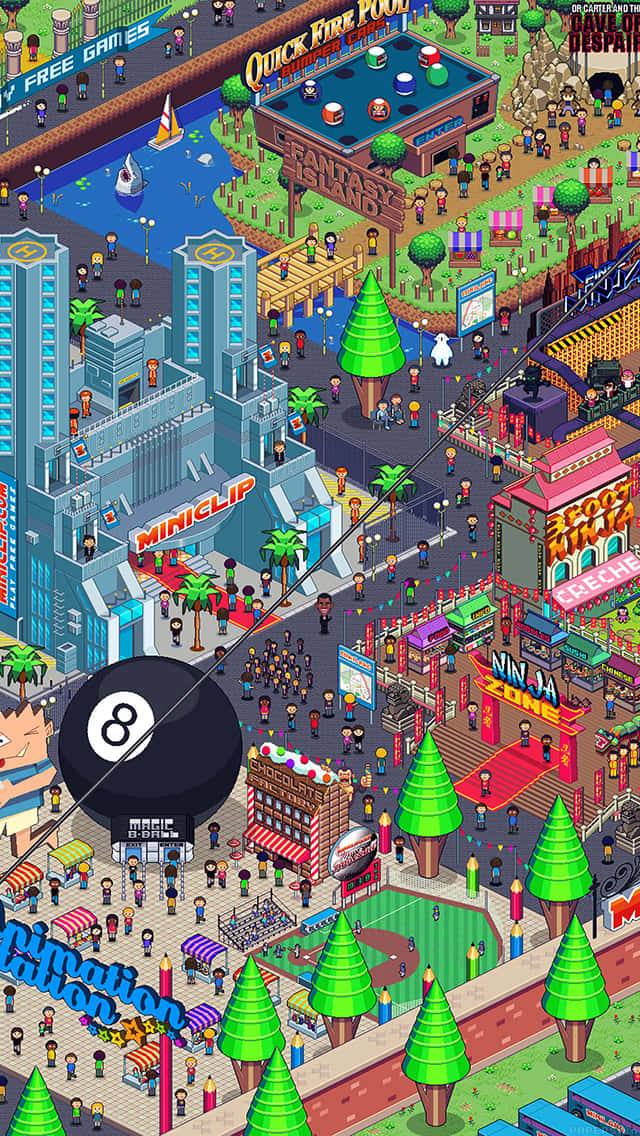 Pixel City Art Game Wallpaper