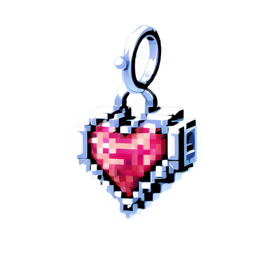 Pixel Heart Charm Png 05252024 PNG