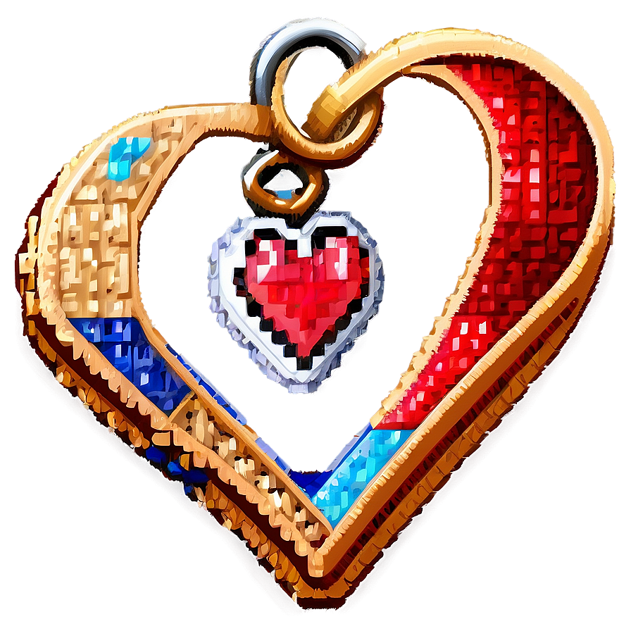 Pixel Heart Charm Png Iht1 PNG