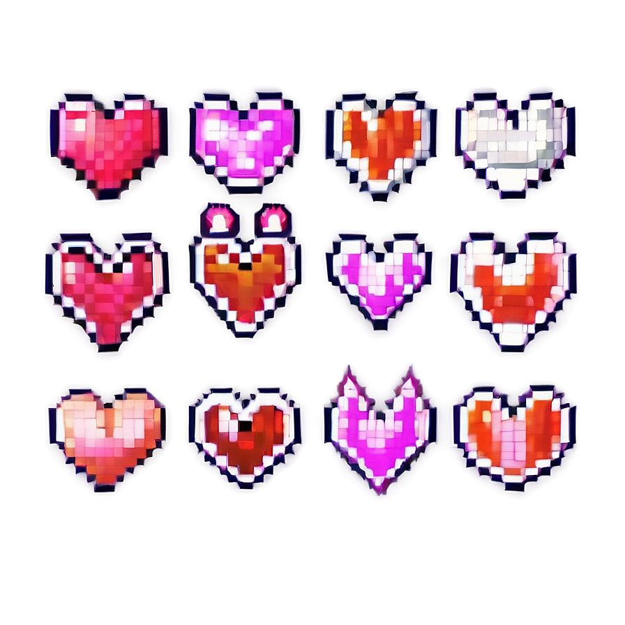 Pixel Heart Game Art Png Yua96 PNG