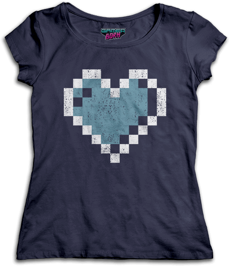 Pixel Heart Gamer T Shirt Design PNG