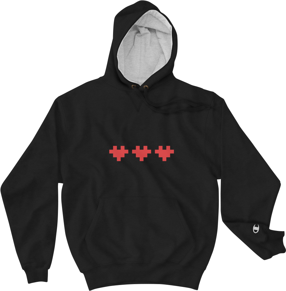 Pixel Heart Hoodie Design PNG