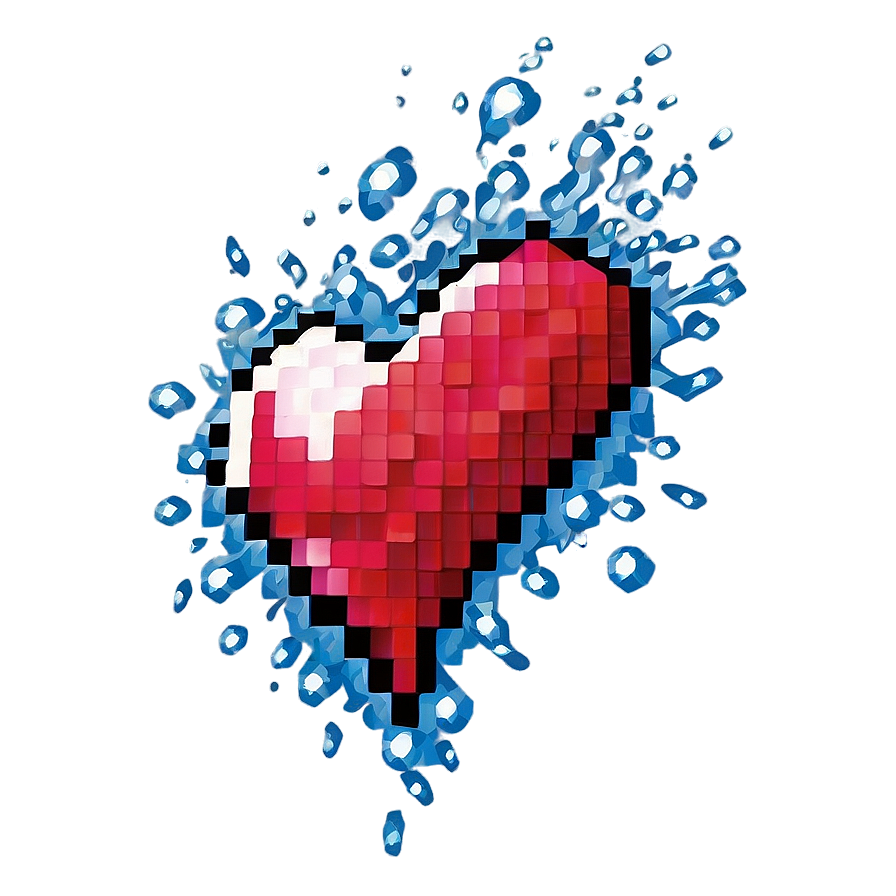 Pixel Heart Splash Png 05252024 PNG
