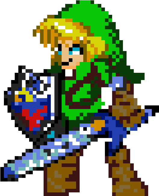 Pixel Hero With Swordand Shield PNG