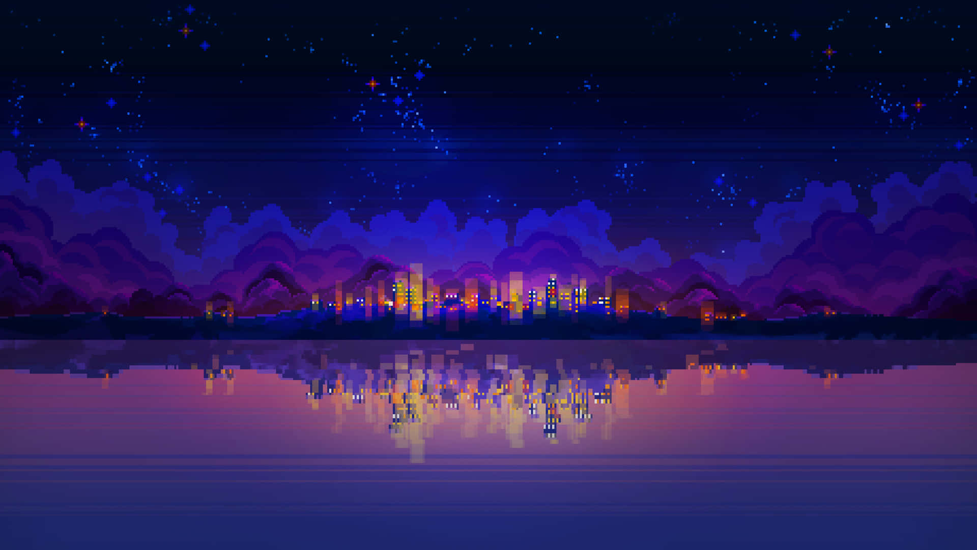 "Vibrant Pixel Landscape With Rich Colors" Wallpaper