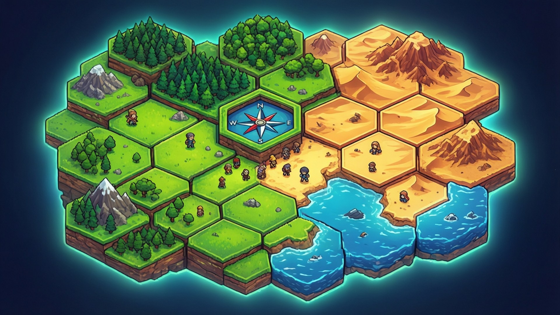 Pixel Overworld Map Achtergronden