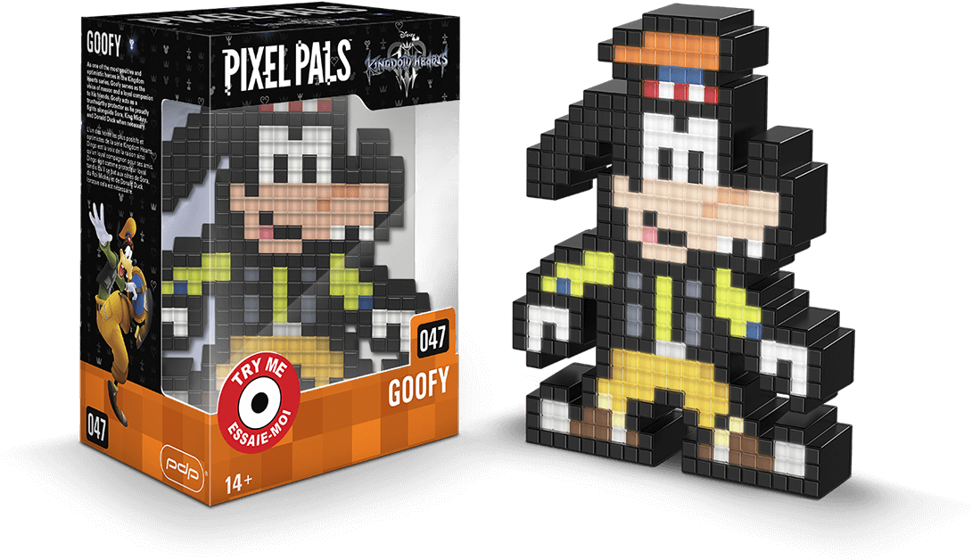 Pixel Pals Goofy Figureand Packaging PNG