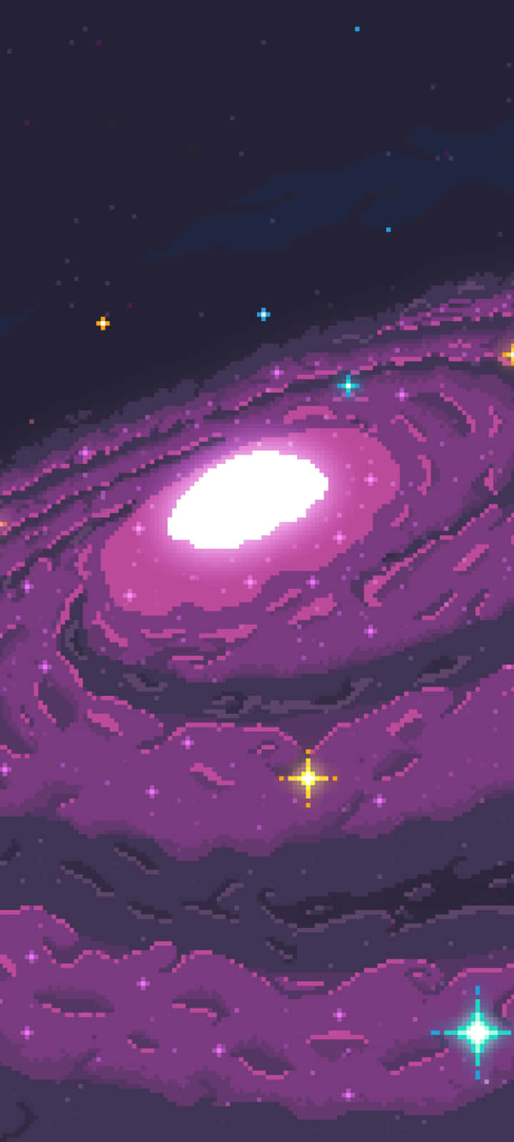 Pixelgalaxy - Galaxie Pixelkunst Wallpaper