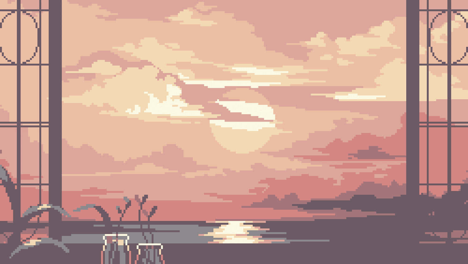 Pixel Sunset View.jpg Wallpaper