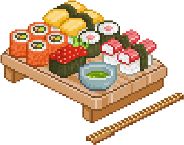 Pixel Sushi Platter PNG
