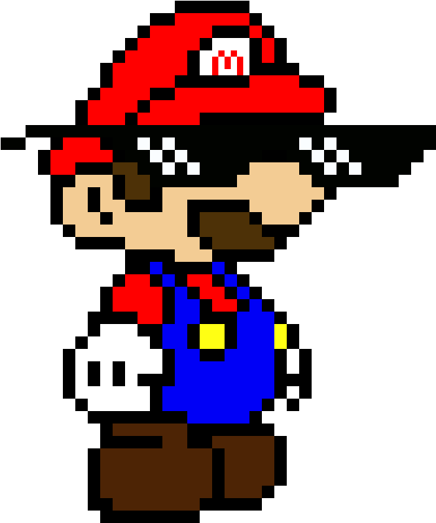 Pixel Thug Life Mario PNG